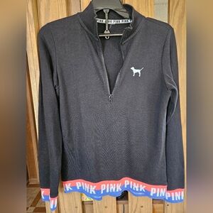 PINK Sz L Zip Neck Sweatshirt